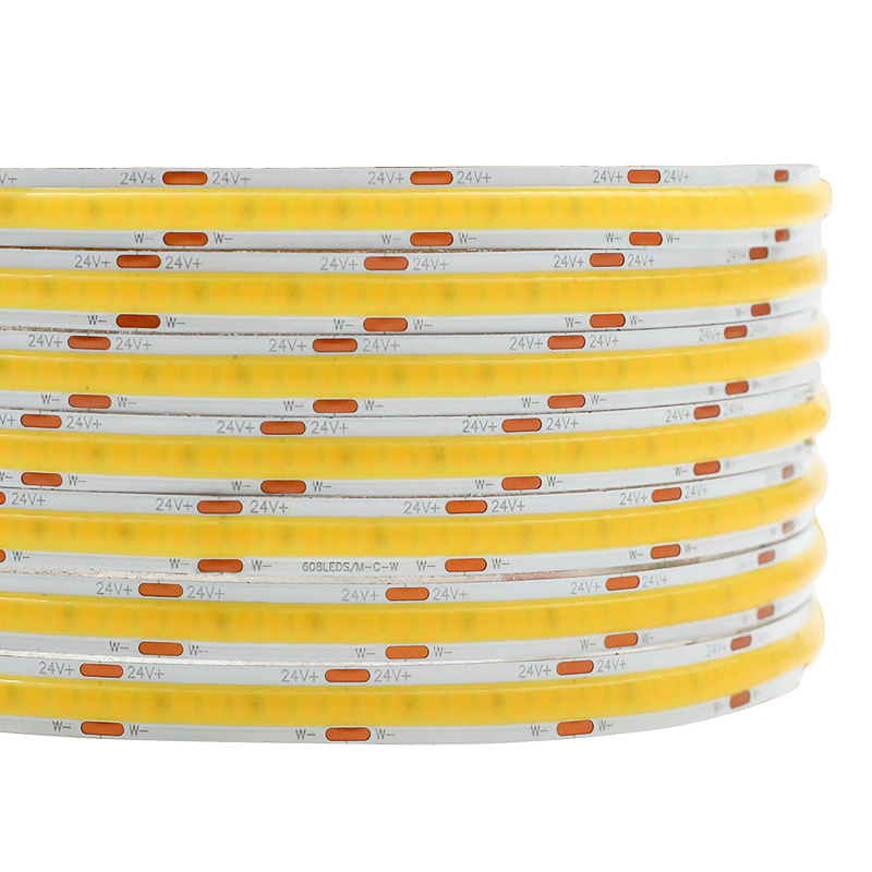 New DC12/24V Dual White Dimmable CCT FleXible COB LED Strip Light - High Density 576LEDs/m Warm White + Daylight White LED Lighting